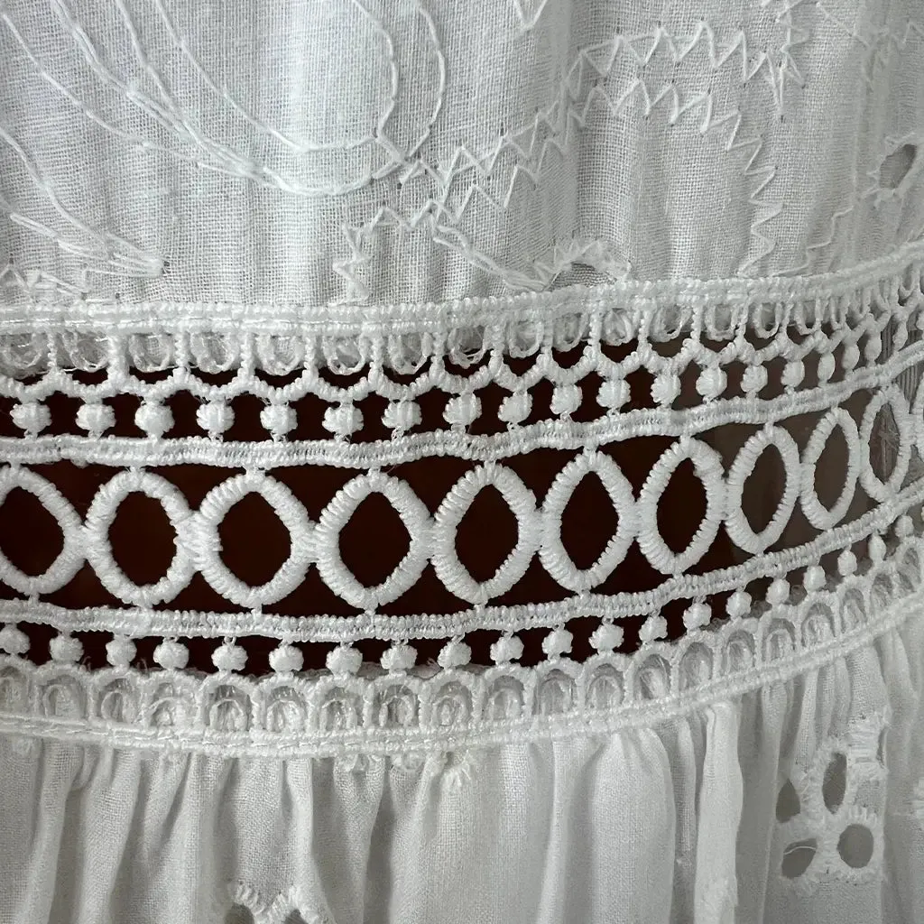 White Lace Summer Dress Large