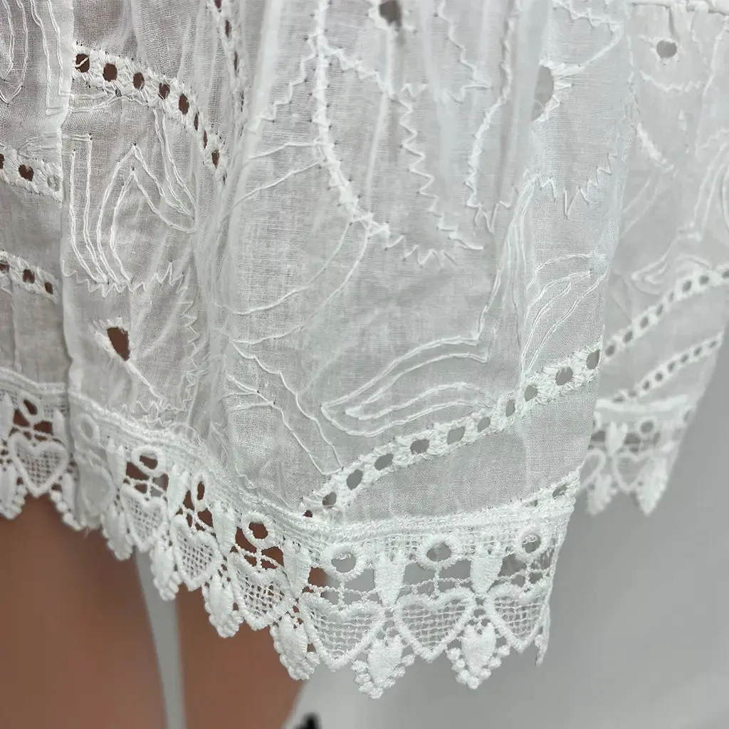 White Lace Summer Dress Large