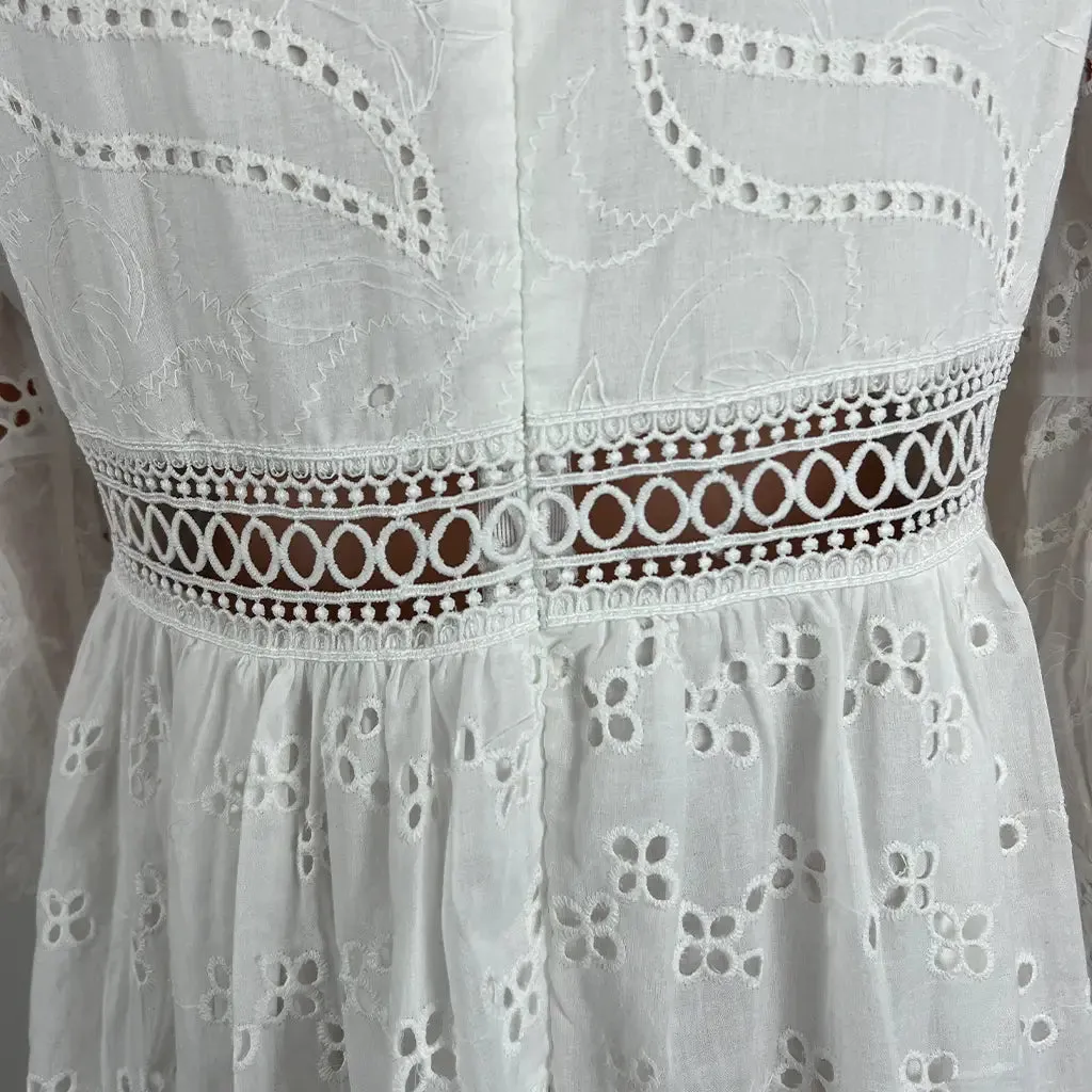 White Lace Summer Dress Large