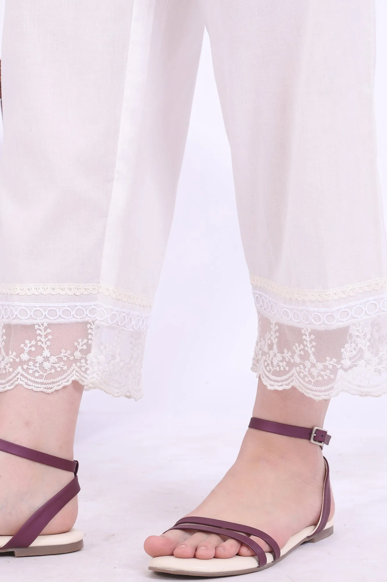 White Printed Gillet Straight Kurta with Palazzo & Dupatta Set
