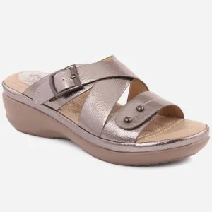 Women "ALIZEE" Big Buckle Strappy Comfort Slippers