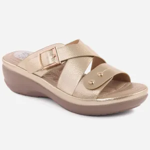 Women "ALIZEE" Big Buckle Strappy Comfort Slippers