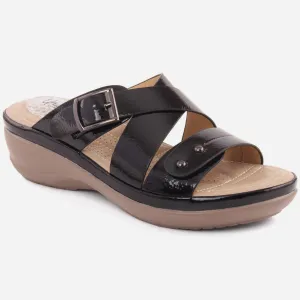 Women "ALIZEE" Big Buckle Strappy Comfort Slippers