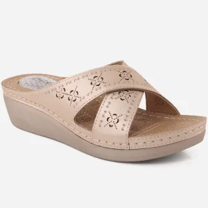 Women "BELLA" Cross Over Strap Comfort Slippers