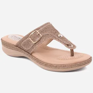 Women "Elsa" Comfort Wedge T Strap Slip On Slippers