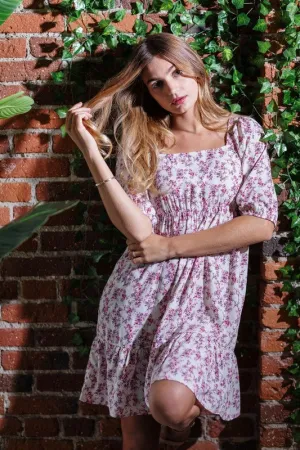 Women's Ditsy Floral Squared Neck Mini Dress