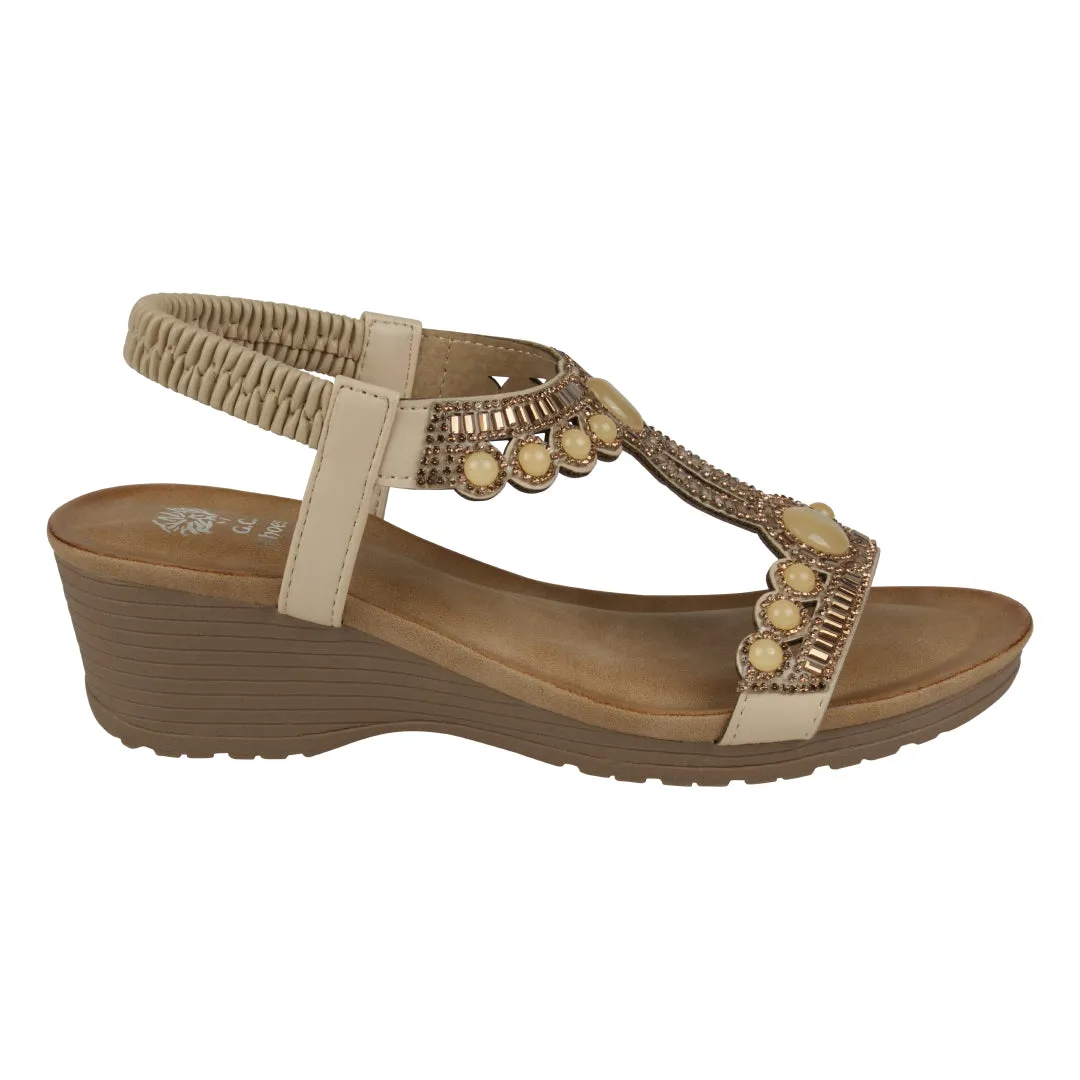Women's Fia Natural Woven Wedge Sandals