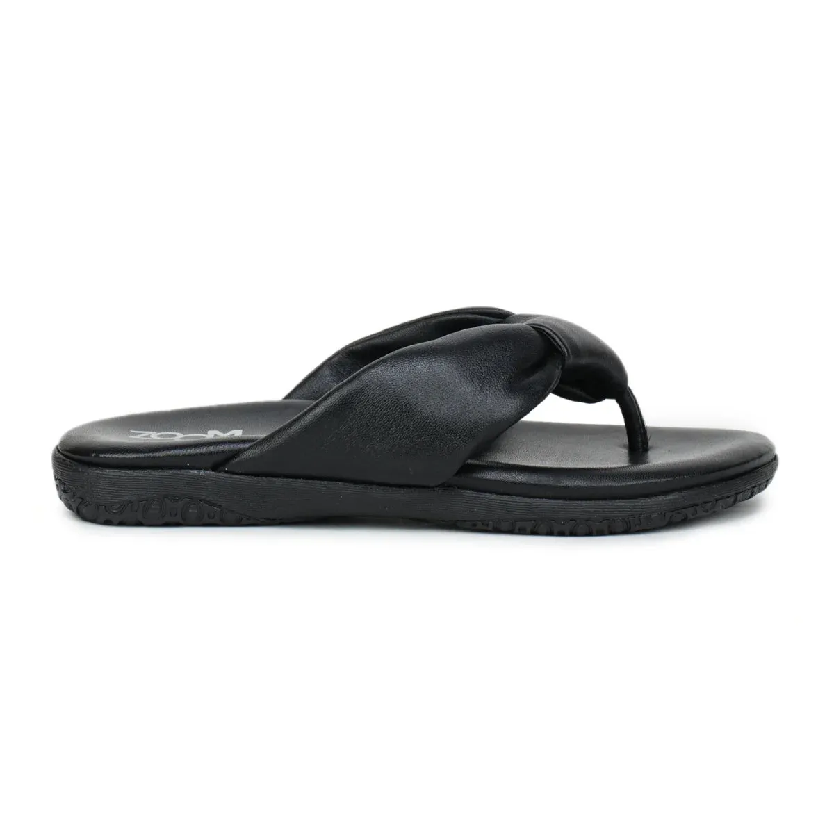 Women’s Leather Slippers L 132 – V-Toe Tie Knot Design with Cushioned Insole