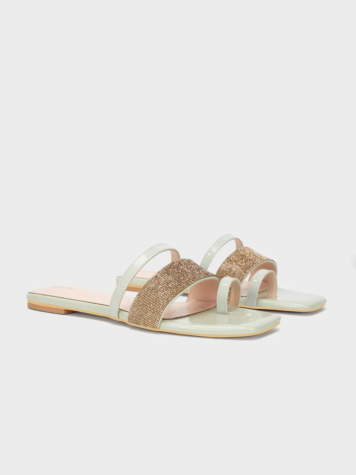 Women's "AKIKO" Crystals Stylish Slippers