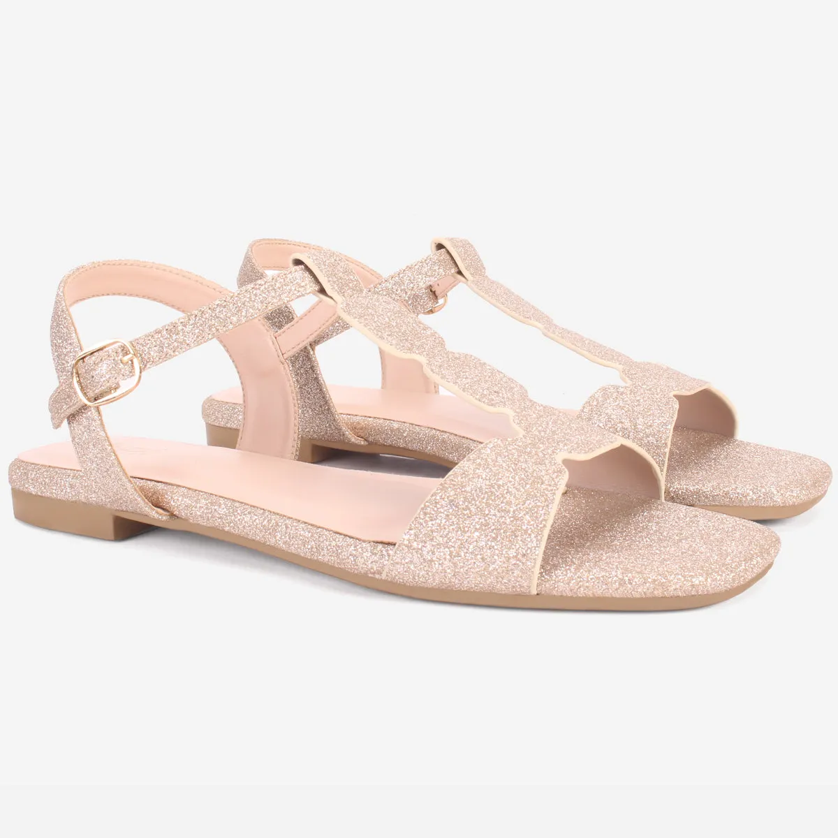Womens "BENNU" Shimmery Summer Sandals