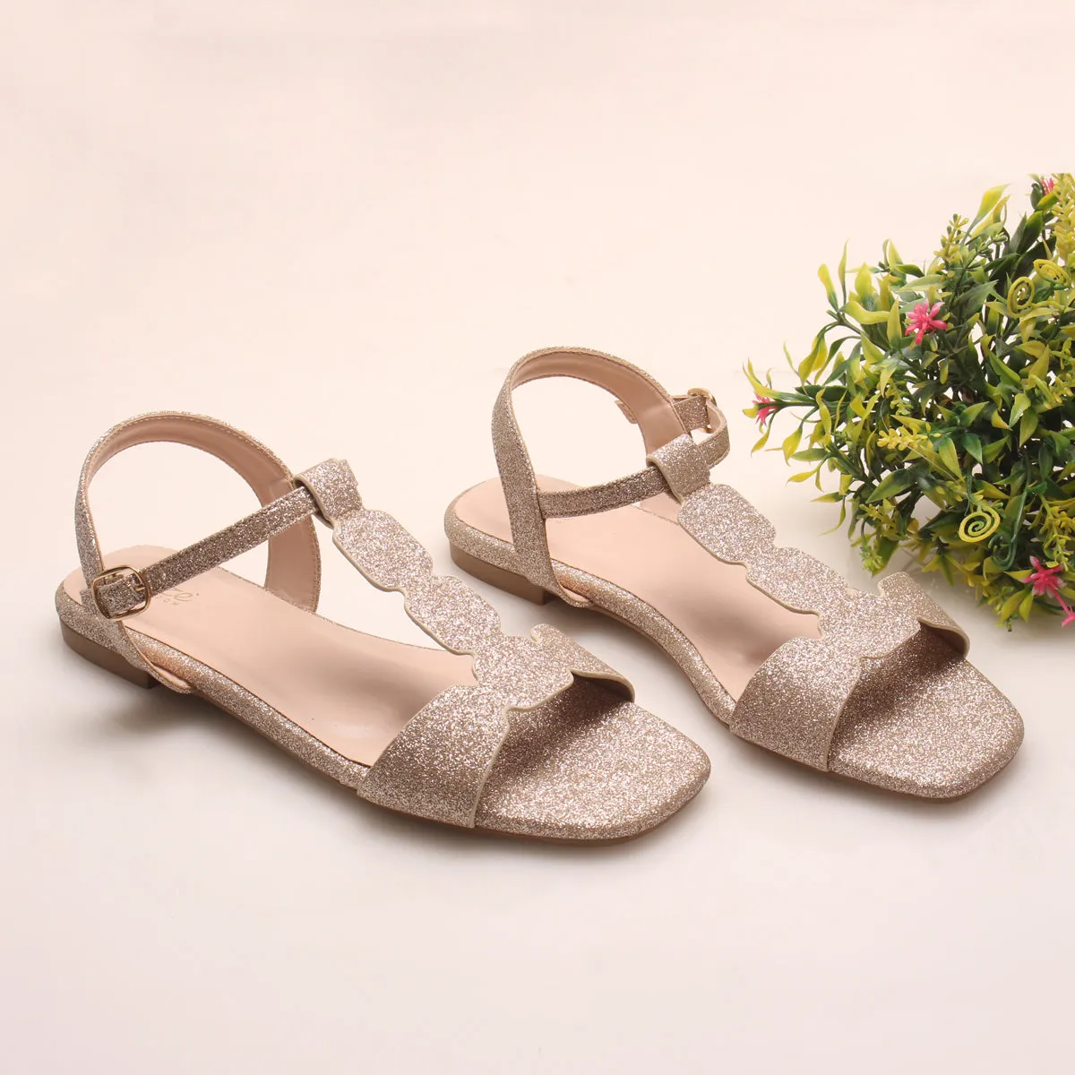 Womens "BENNU" Shimmery Summer Sandals
