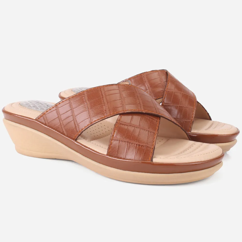 Womens "JOSEPHINE" Comfy Summer Wedge Slippers