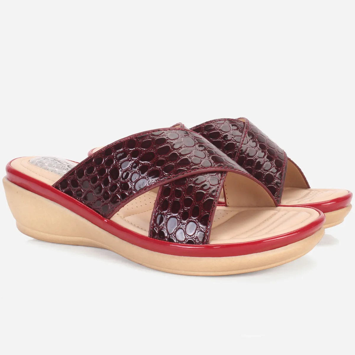 Womens "JOSEPHINE" Comfy Summer Wedge Slippers