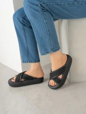 Womens "LUCIO" Crossover Casual Slippers