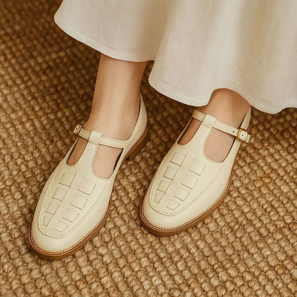 Woven Leather Slingback Sandals