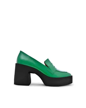Yoko Forest Green Patent Leather Chunky Loafers